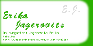 erika jagerovits business card